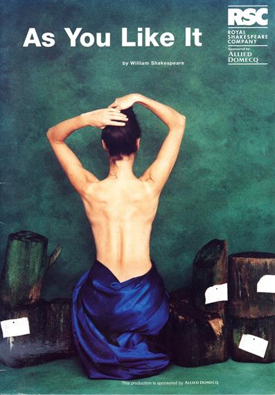 Theatrical poster for As You Like It 1996 showing the back view of a half-naked woman adjusting her hair 